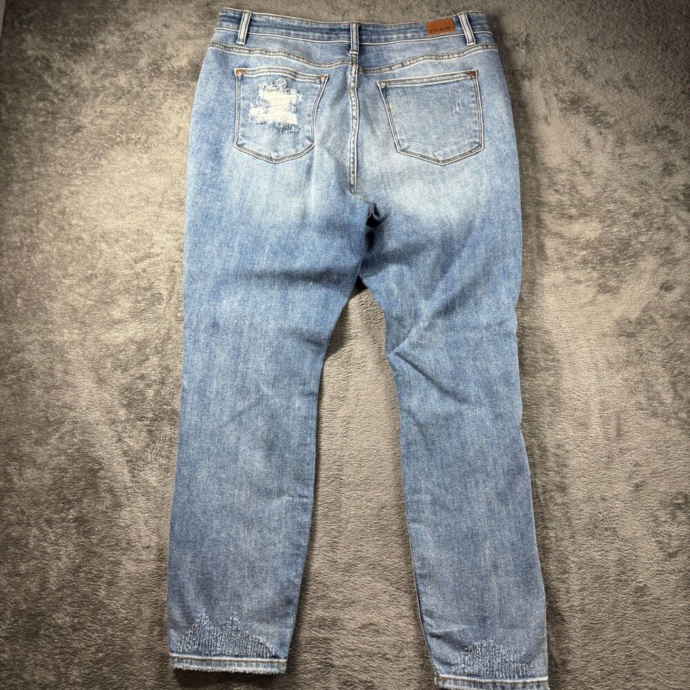 Judy Blue Women Boyfriend Jeans Distressed Light Wash Stretch Size 13/31 L278 - Picture 5 of 14